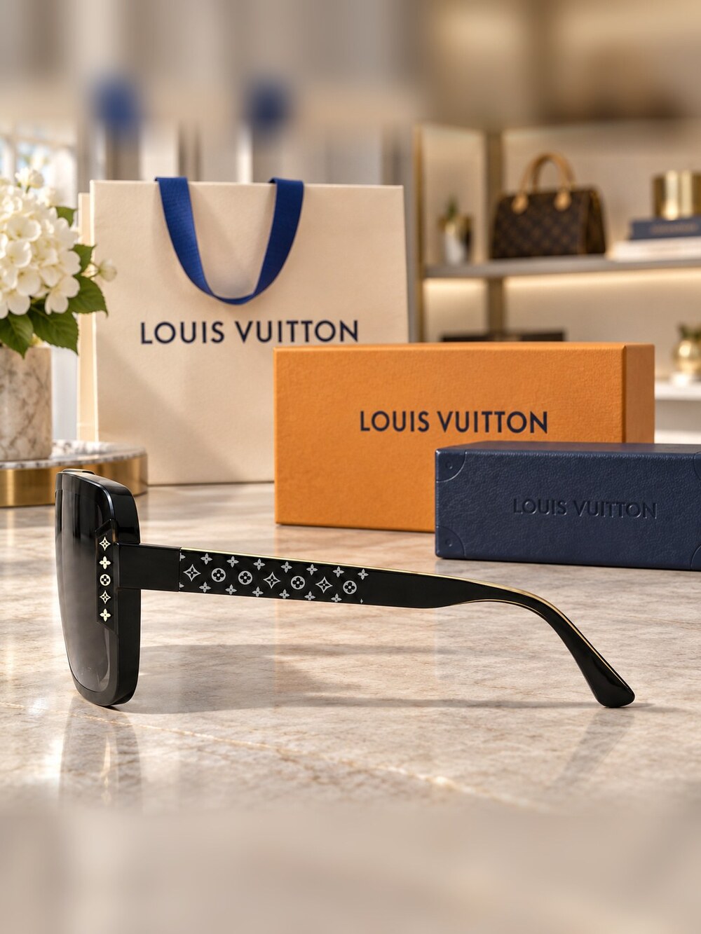 Louis Vuitton Black Square Sunglasses - Picture 3 of 6